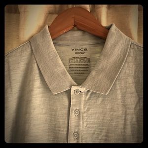Vince 💯Cotton Men’s Pale Sky Polo Large NWT